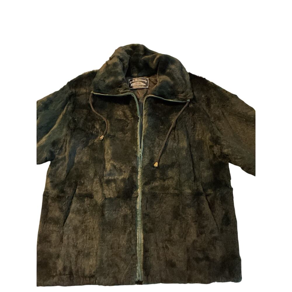 VTG Held Projansky Brown Sheared Fur Zip Up Bomber Jacket Oversized Warm Luxury